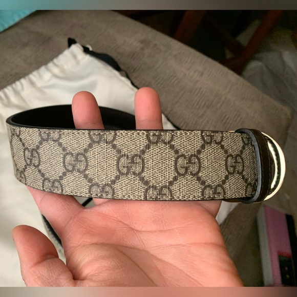 Authentic GUCCI GG Plus Monogram Interlocking G Belt in Dark Brown Size 75 - Picture 4 of 12